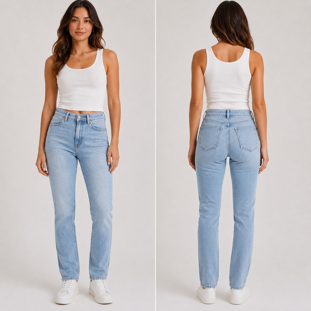 JustUSA Size 27 Mom Jeans Light Wash High Rise Skinny